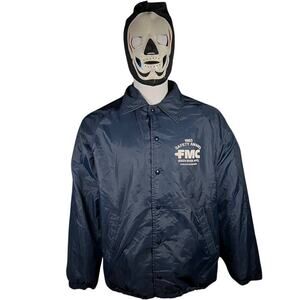 Sportsmaster M Vintage 80s Utility Bomber Jacket Navy Fleece Lined Workwear